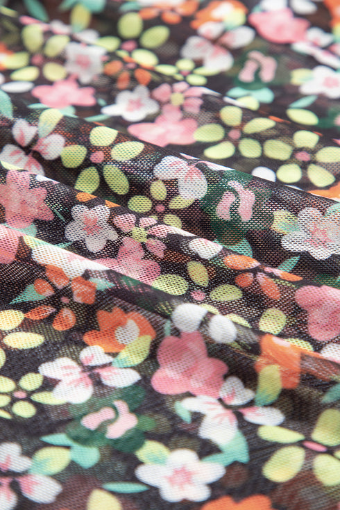 Reversible Leopard Floral Ruffle Hem Southern Maxi Skirt